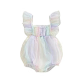 Lulubell - Pastel Rainbow Ruffle Romper.